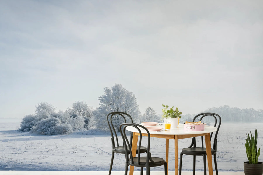 Winter Forest Wallpaper | Snowy Trees Peel And Stick Wall Mural