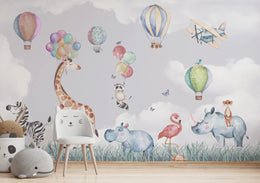 Baby Animals Kids Room Wallpaper Mural image 3