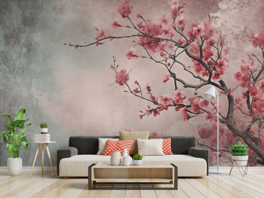 Vintage Flowers Grey Wallpaper Murals image 4