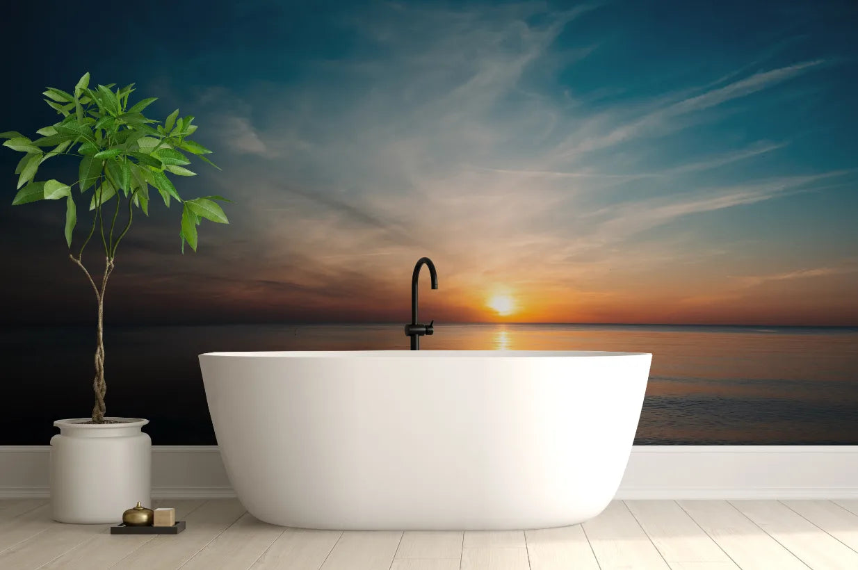 Soft Blue Sky Peaceful and Serene Ocean Views Wall Decor image 4