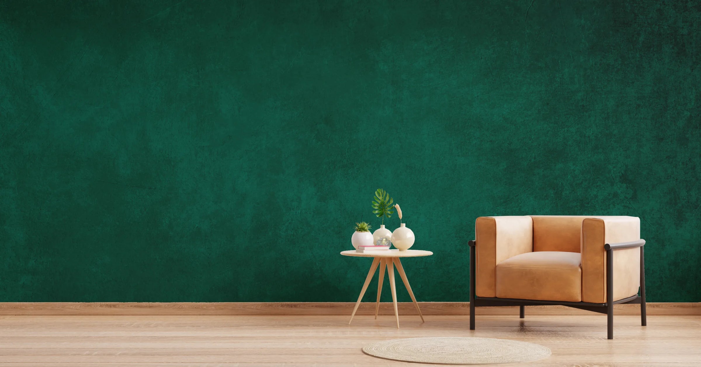 Viridian Green Concrete Peel and Stick Wallpaper image 2