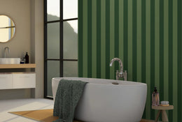 Classic Vertical Green Striped Removable Wall Mural Design image 3