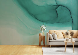 Light Aqua Turquoise Marble Wall Mural Living Room image 4