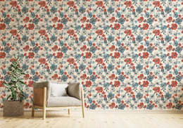 Poppies Flower Blooming Design Watercolor Wallpaper image 4