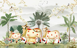 Traditional Tropical Pichwai Art Peel Stick Wallpaper image 5