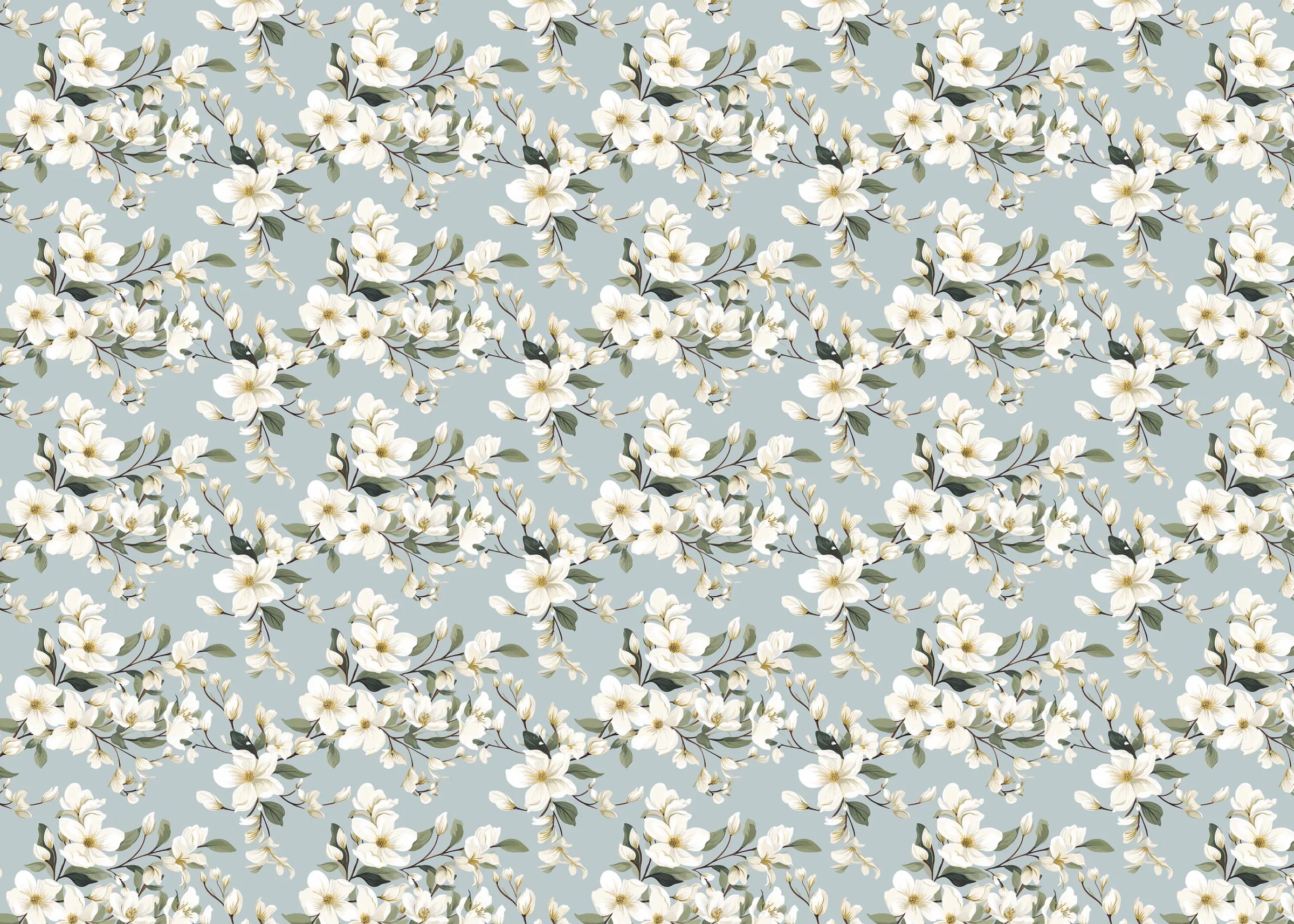 Vintage Shabby Chic White Flower Wallpaper image 5