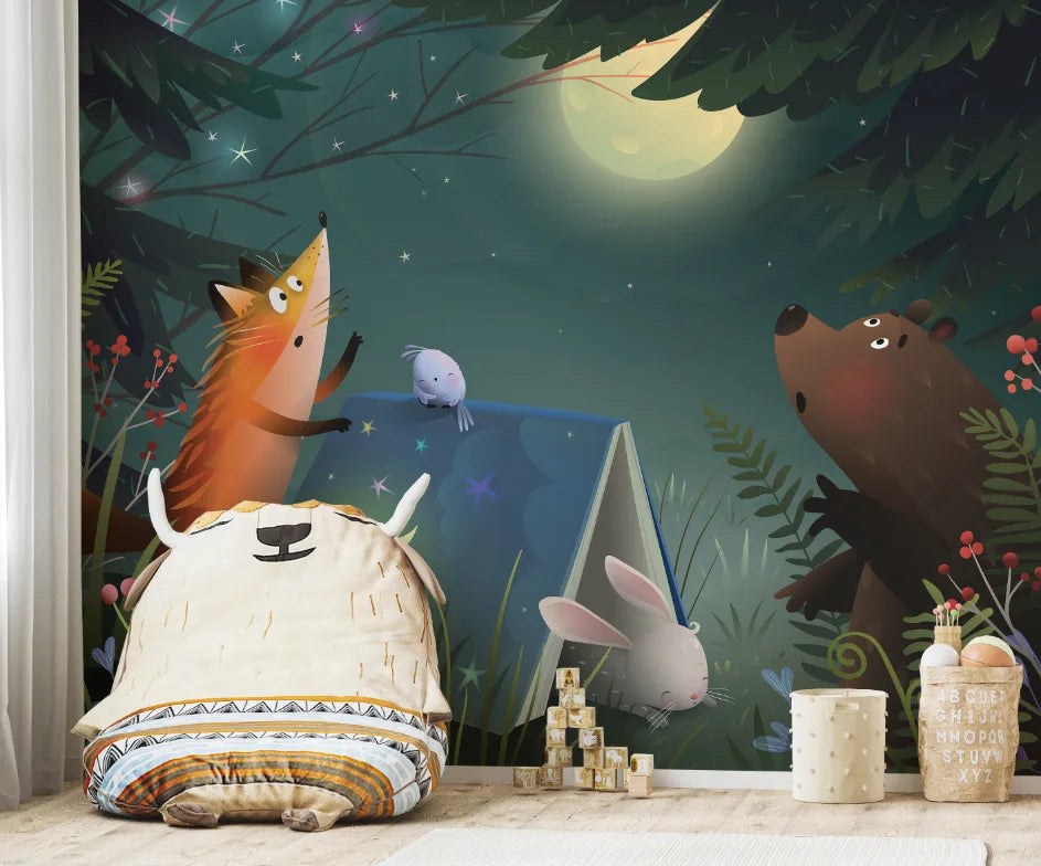 Night Dreamy Forest Kids Wallpaper image 4