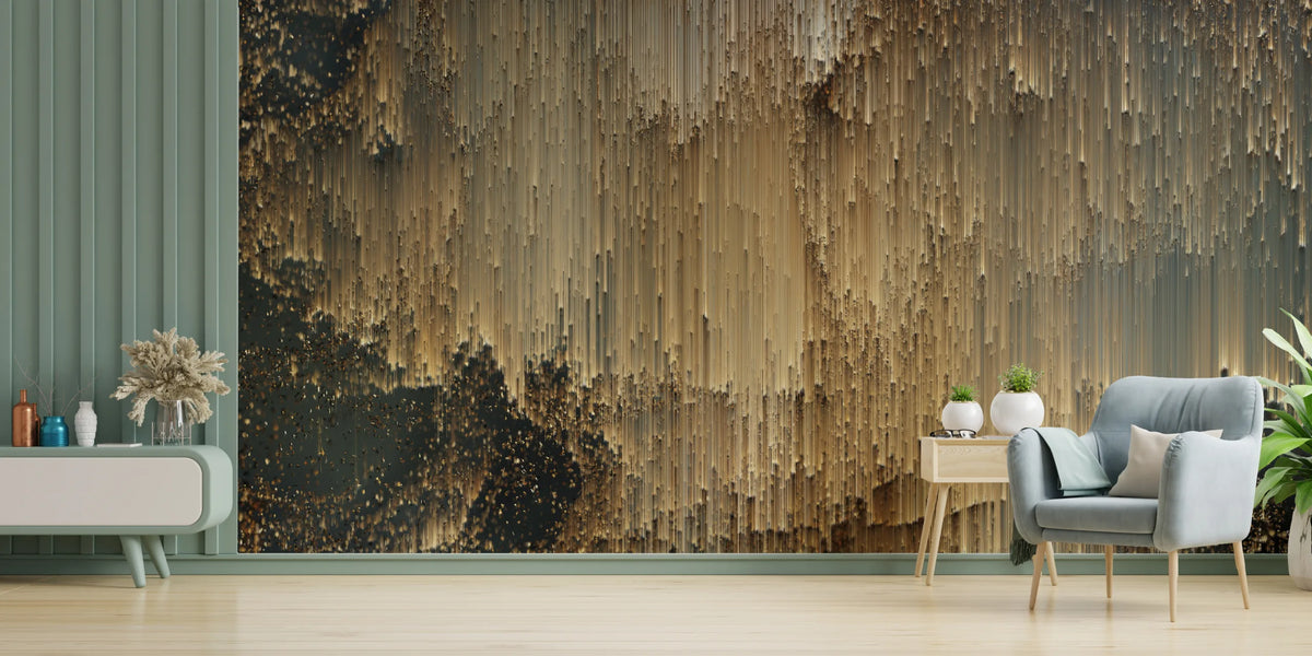 Luxurious Removable Art Deco Golden Lines Wallpaper