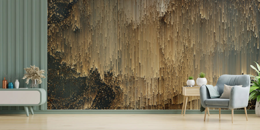 Luxurious Removable Art Deco Golden Lines Wallpaper