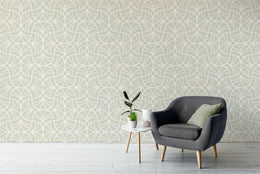 Neutral Geometric Wallpaper | Soft Sage Peel and Stick Decor image 3
