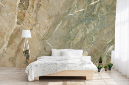 Marble Design | Beige Green Stone Texture Removable Wallpaper image 0