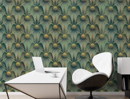 Coneflower Wall Decor | Teal Green Peel and Stick Floral Wallpaper image 3