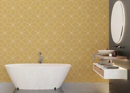 Geometric Diamond Yellow Self-Adhesive Wallpaper image 1
