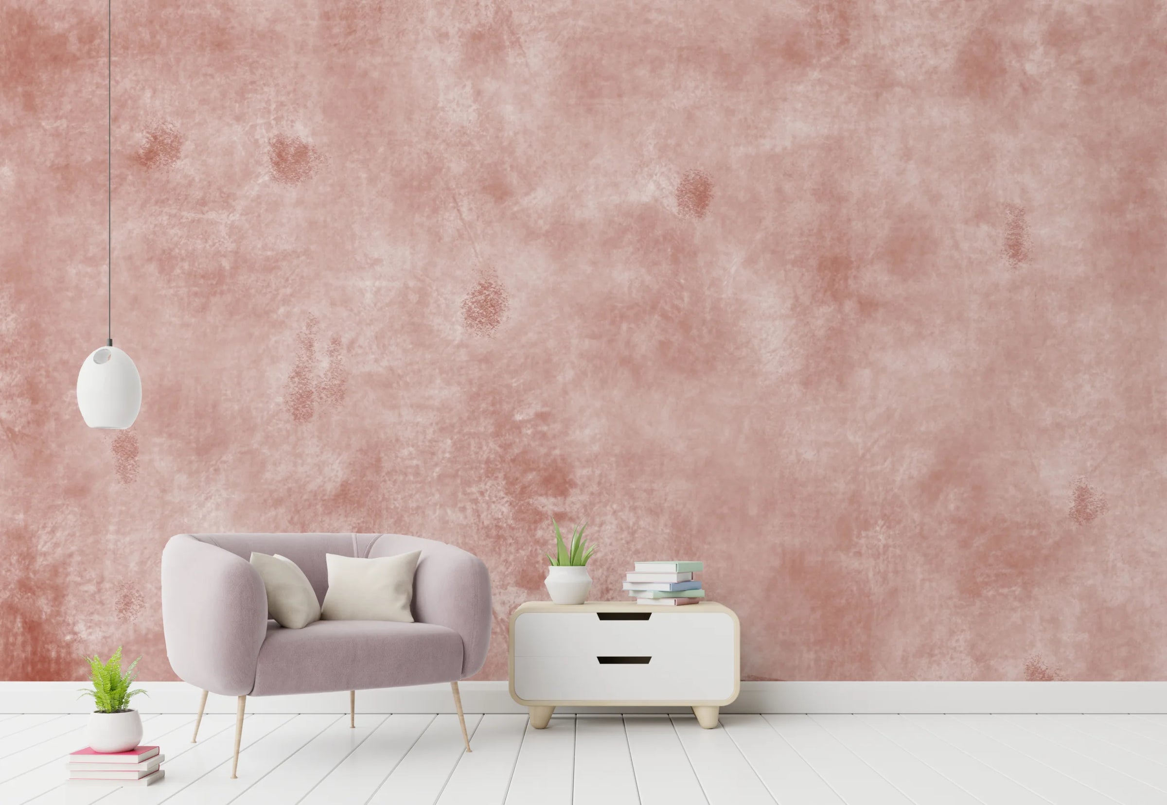 Plaster Texture Blush Pink Home Decor | Concrete Peel And Stick Wallpaper image 4