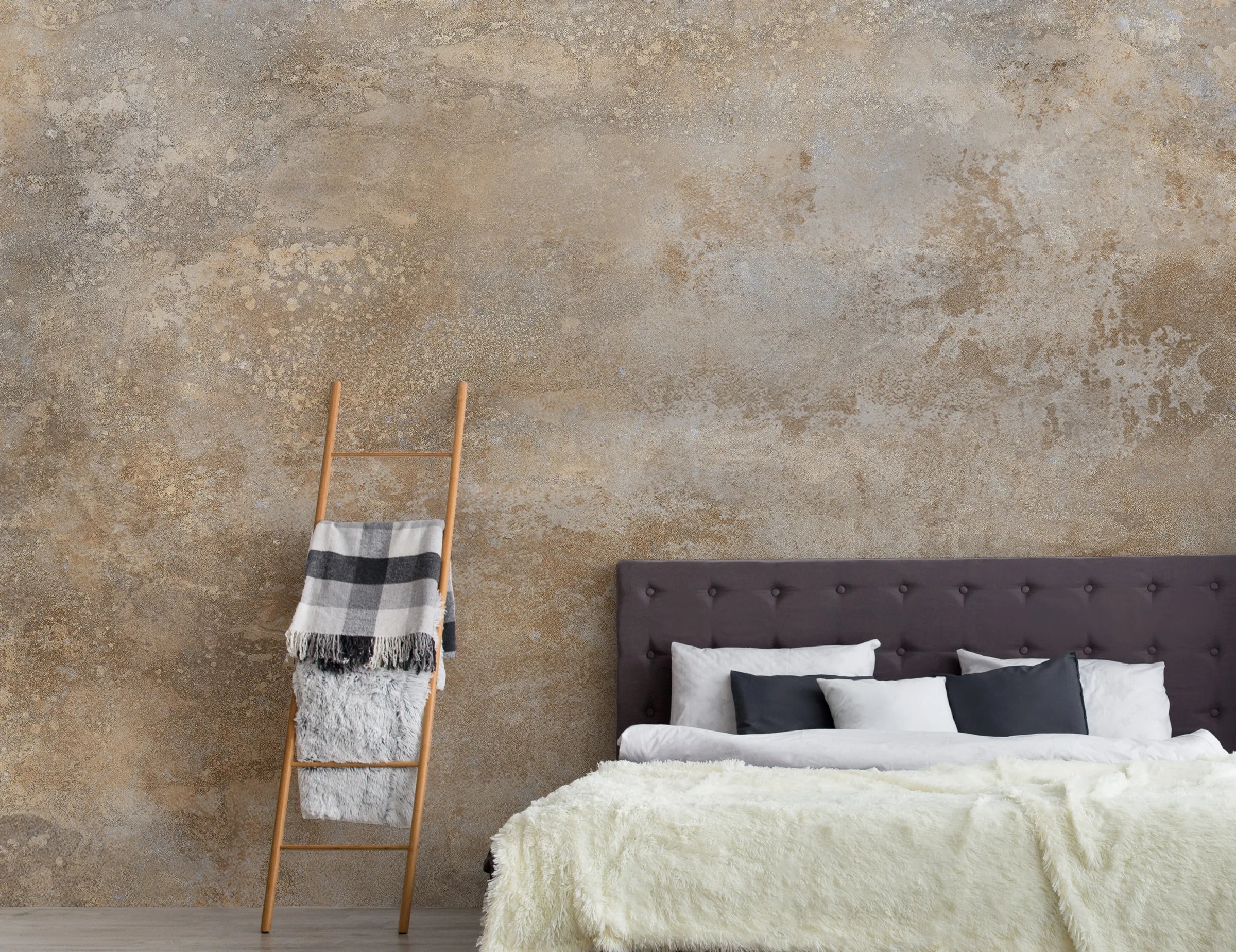 Concrete Texture Wallpaper | Warm Beige Peel and Stick Home Decor image 1