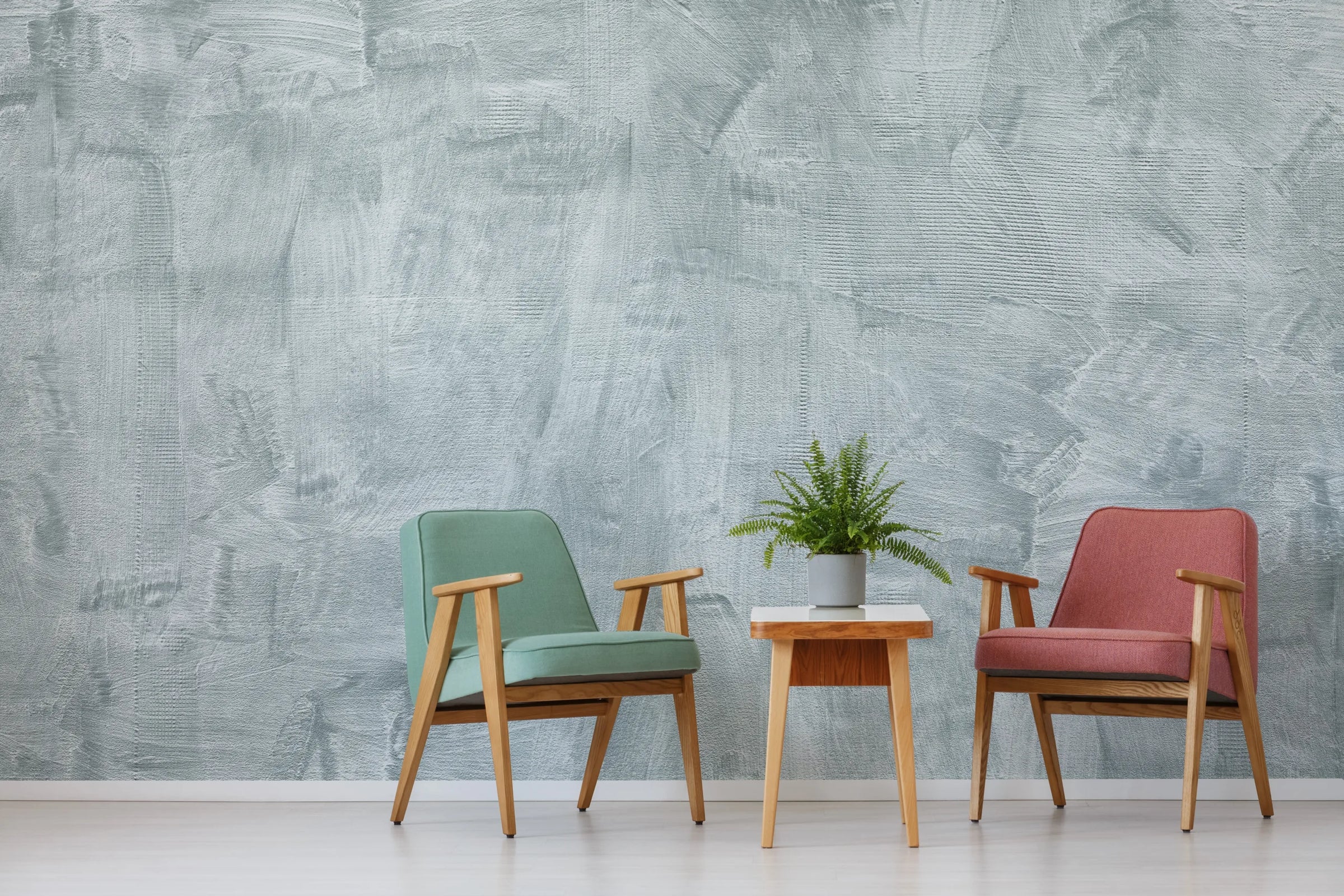 Light Gray Concrete Wall Mural | Contemporary Self Adhesive Wallpaper image 1