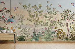 Chinoiseries Birds And Leaves Removable Wallpaper image 1