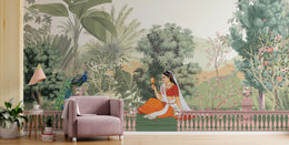 Tropical Indian Miniature Self Adhesive Wallpaper image 3