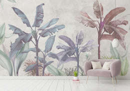 Soft Color Tropical Leaf Design Wallpaper image 2