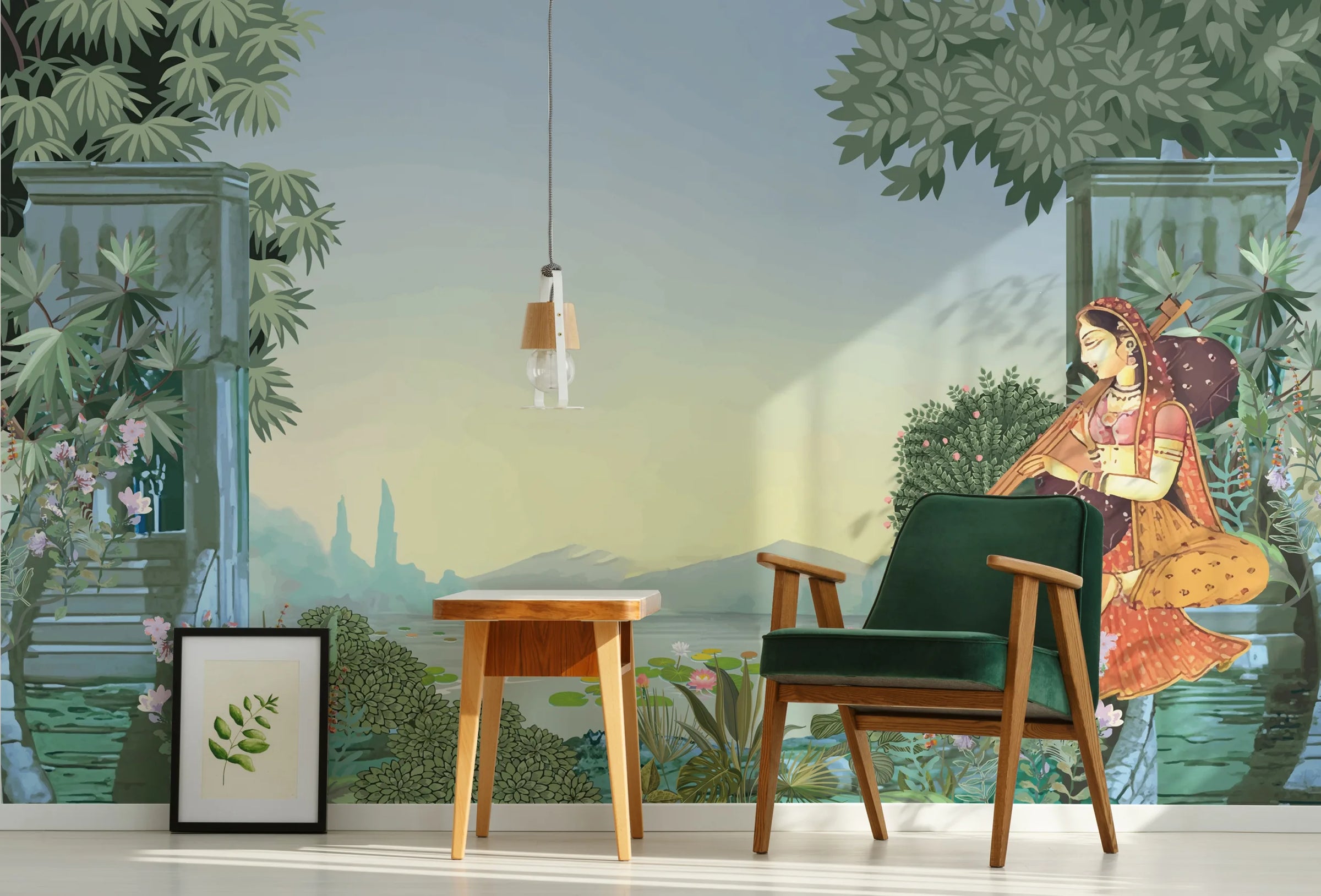 Indian Mughal Style Peel and Stick Nature Wallpaper image 2