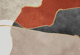 Contemporary Abstract Rust Black Mural | Geometric Peel and Stick Wallpaper image 5