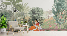 Tropical Indian Miniature Self Adhesive Wallpaper image 0