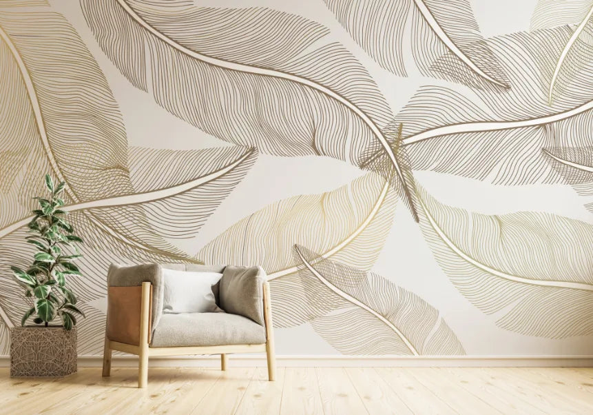 Vector Abstract Light Golden Wallpaper Murals image 1