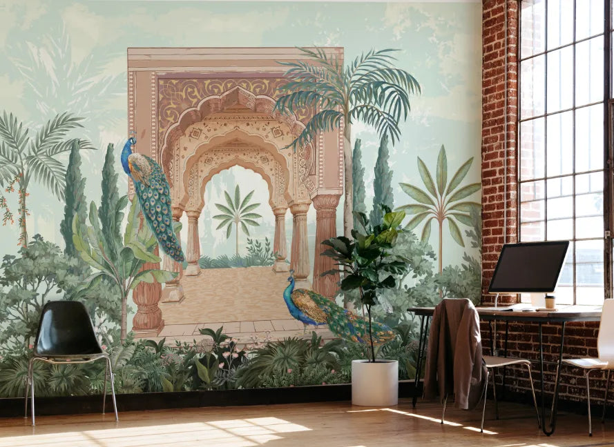 Mughal Garden Peel and Stick Historic Indian Wallpaper image 4