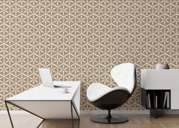 Beige Geometric Decor | Modern 3D Pattern Peel and Stick Wallpaper image 0