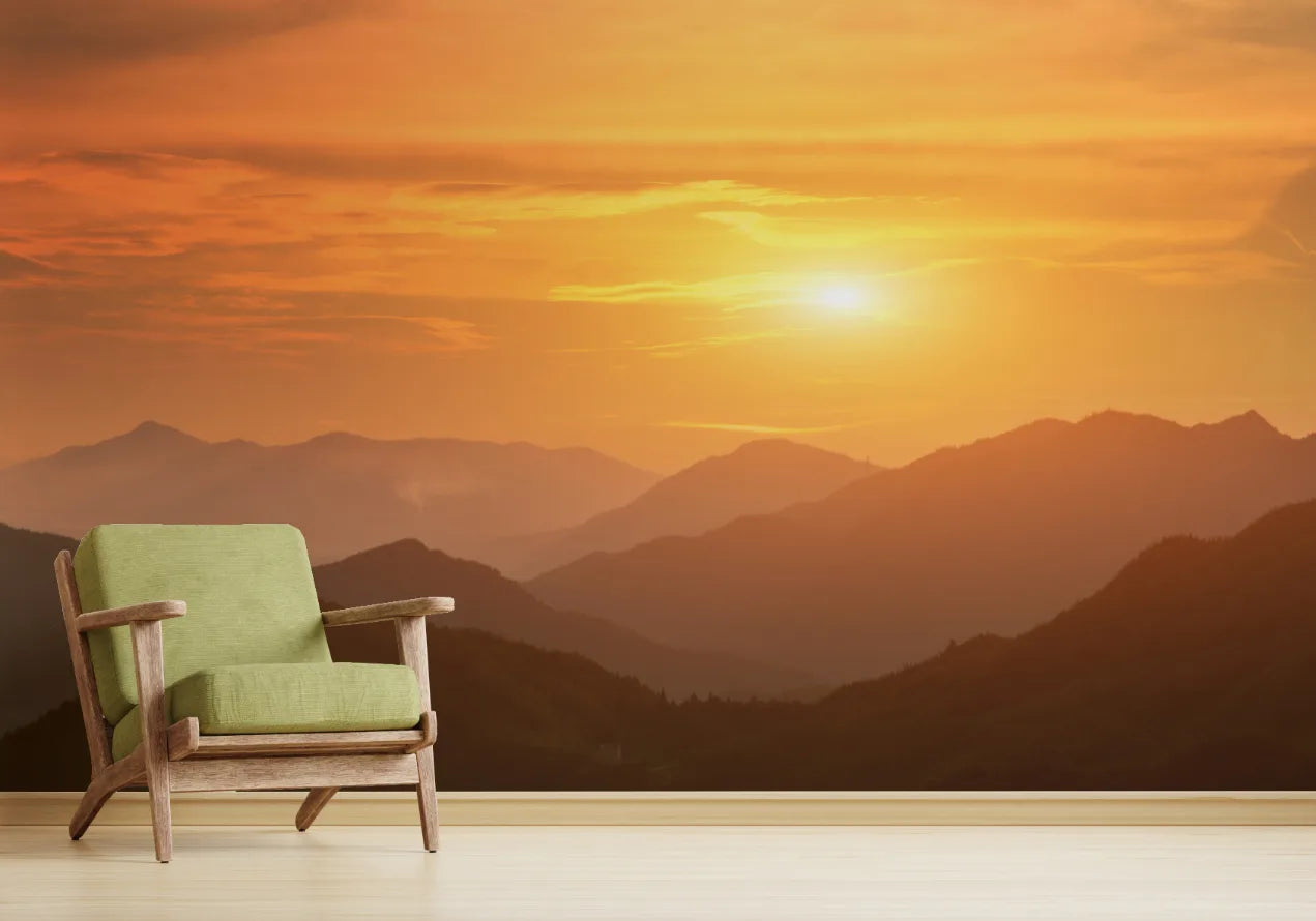 Chasing Sunset Mountain Shadows Landscape Wallpaper image 1