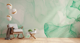 Green Watercolor Marble Wallpaper Mural image 3
