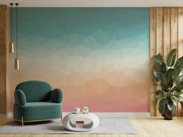 Geometric Soft Shades Ombre Wallpaper Mural image 2