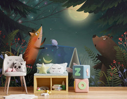 Night Dreamy Forest Kids Wallpaper image 1