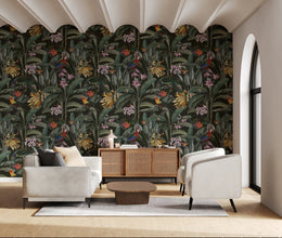 Tropical Parrot Design| Colorful Green Floral Peel and Stick Wallpaper image 4