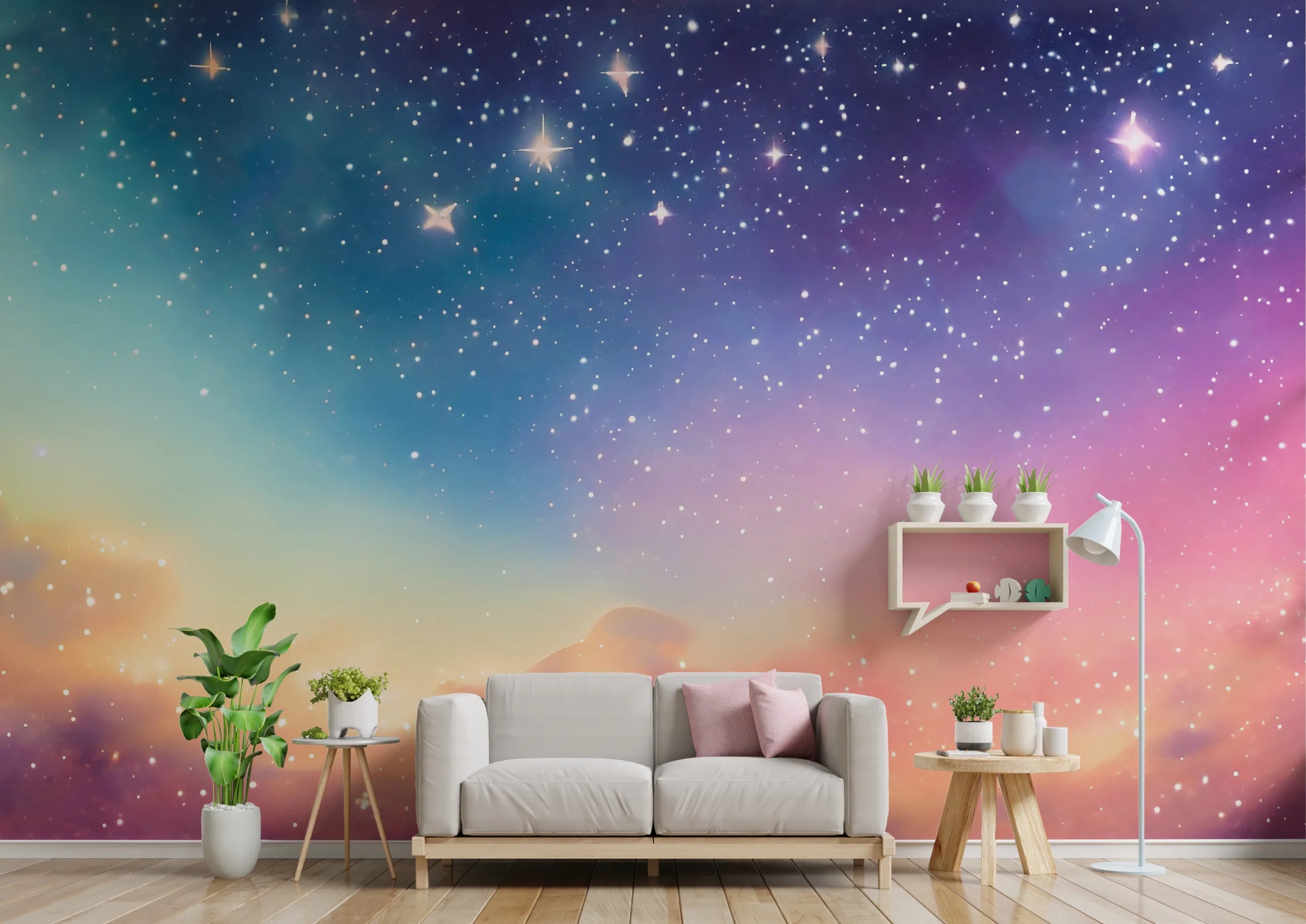 Multicolor Nebula Magical Sky Peel Stick Wallpaper image 4