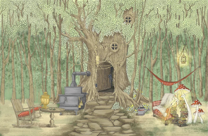 Green Treehouse Toddler Wallpaper Mural image 5