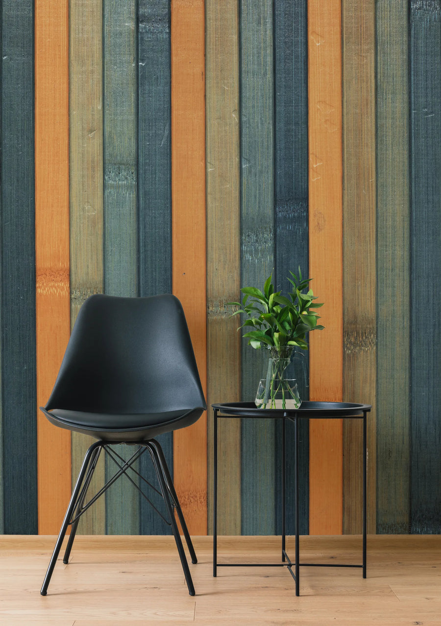 Multicolor Wood Panel Design| Striped Peel And Stick Living Room Wallpaper