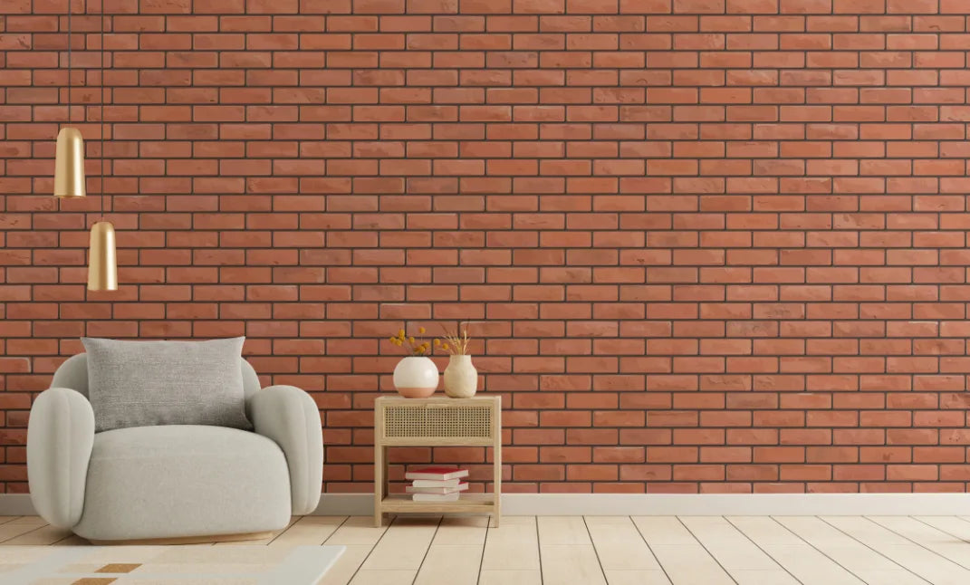 Modern Red Brick Wallpaper Sticker image 1