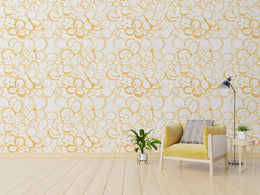 Golden Bloom Floral Room Decor | Yellow Peel and Stick Wallpaper image 4