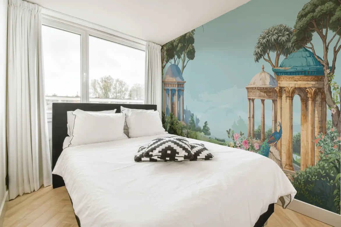 Traditional Garden Symphony Blue Removable Wallpaper image 1