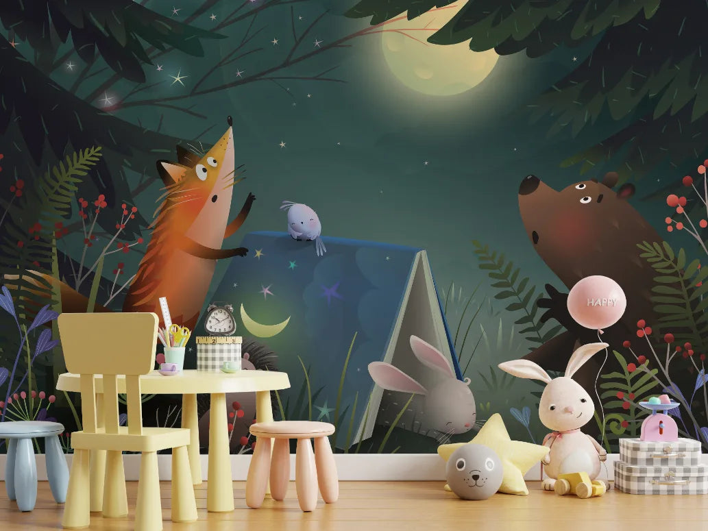 Night Dreamy Forest Kids Wallpaper image 3