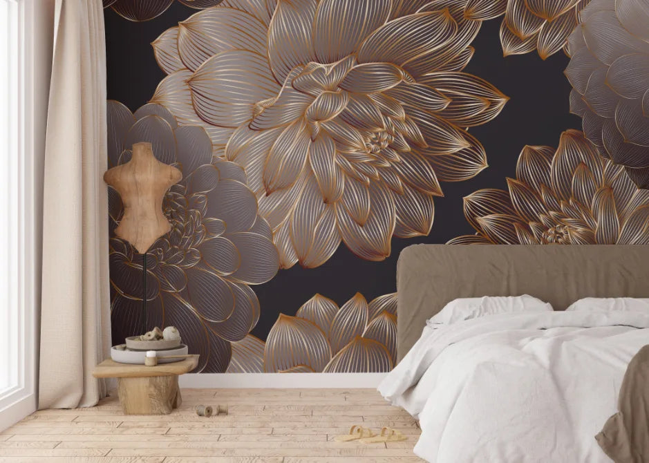 Luxurious Dahlia Peel and Stick Floral Wallpaper image 0