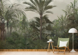 Green Vibrant Tropical Rainforest Jungle Wallpaper image 0