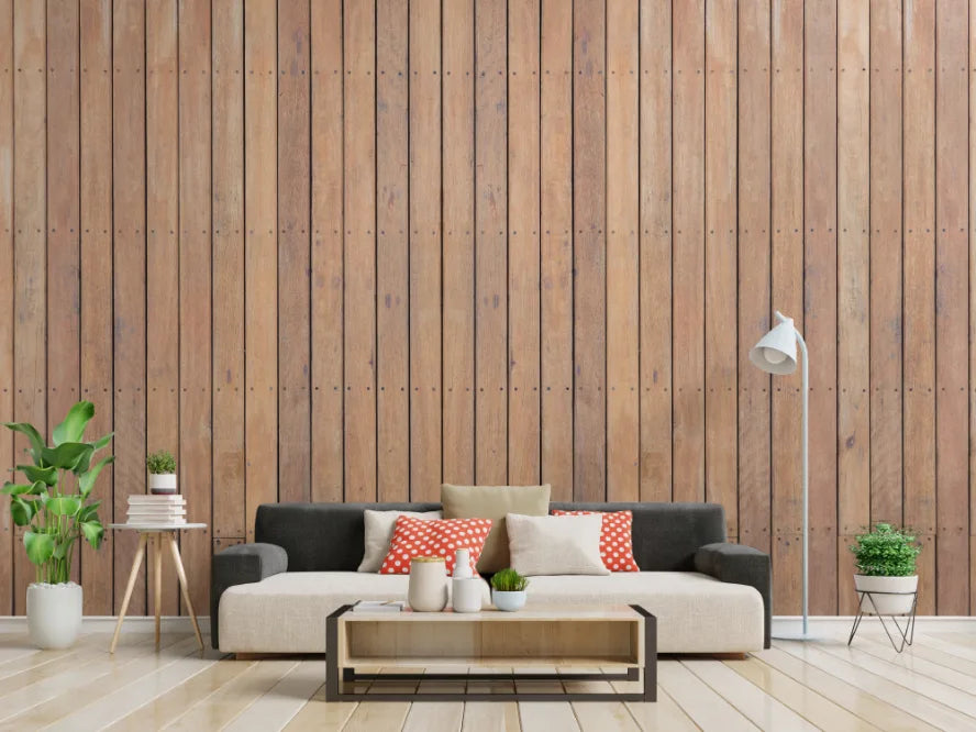Vertical Wood Panel Slats Striped Wallpaper – Peel and Stick Texture for Office Cork Wall Covering image 3