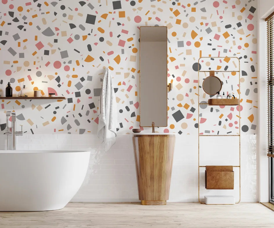 Trendy Terrazzo Soft Colors Peel and Stick Wallpaper image 3