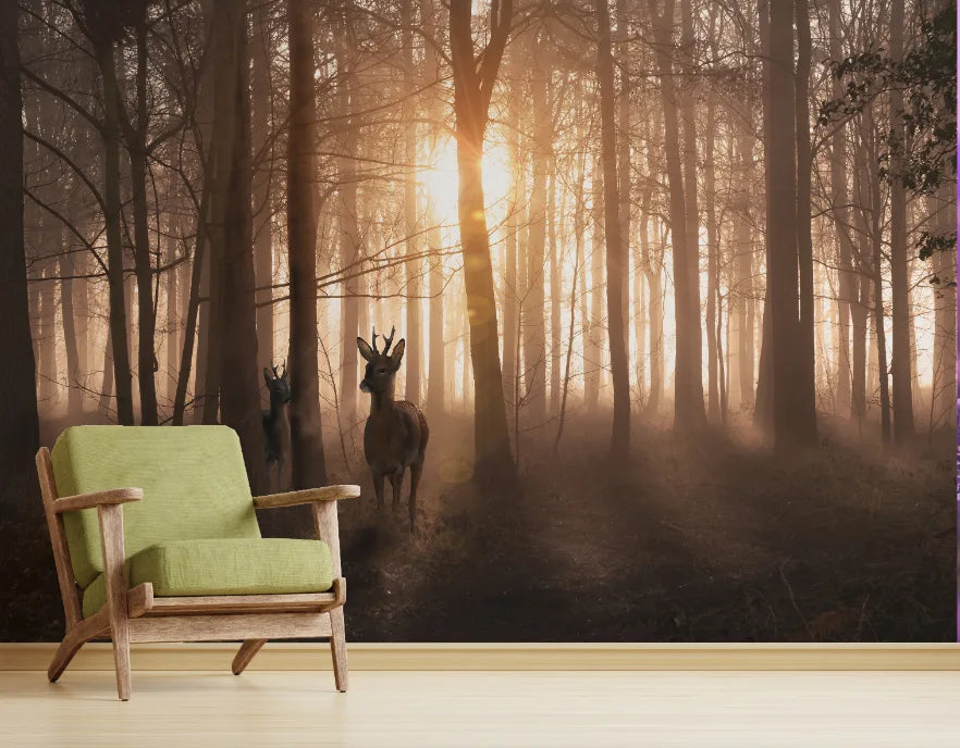 Wildlife-Inspired Forest Wallpaper
