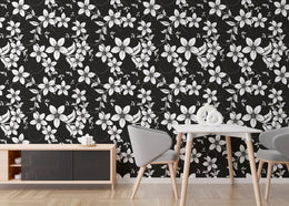 Black and White Floral Decor | Botanical Peel and Stick Wallpaper image 0