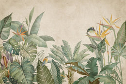 Green Wildflower Tropical Leaf Wall Mural image 5