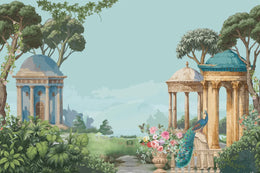 Traditional Garden Symphony Blue Removable Wallpaper image 5