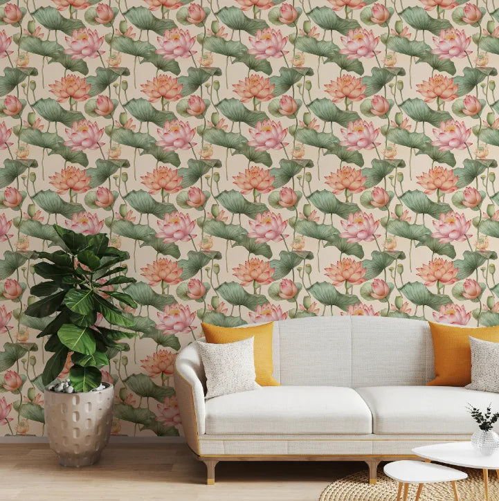 Lotus Glory Floral Wallpaper image 3